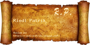Riedl Patrik névjegykártya